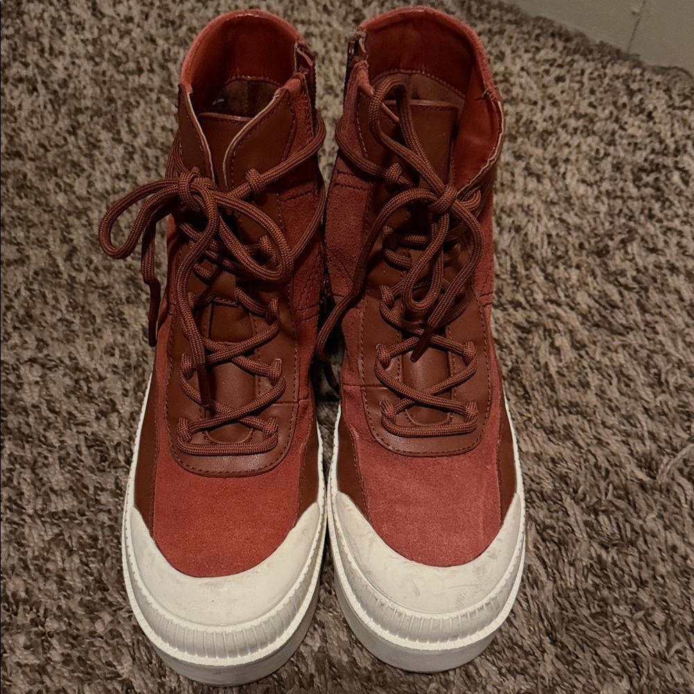 Gianni Bini Red and White Ankle Boots